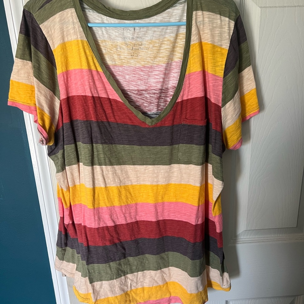 Torrid Striped V-Neck Women's Top